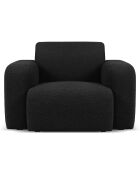 Fauteuil Bouclé Lola noir - 105x95x72 cm