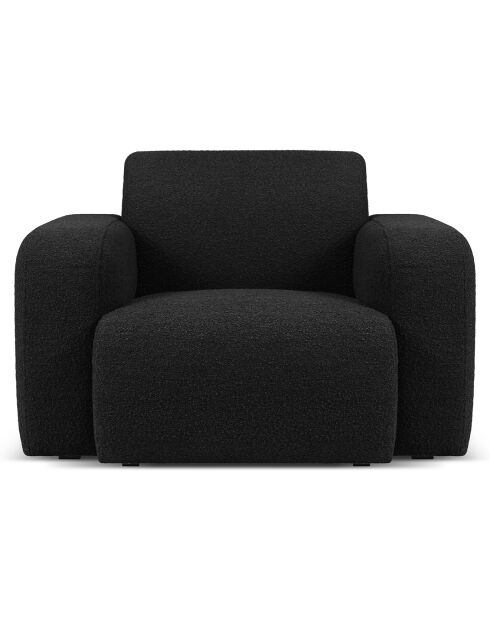 Fauteuil Bouclé Lola noir - 105x95x72 cm
