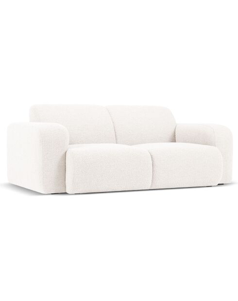Canapé Bouclé Lola 2 Places blanc - 170x95x72 cm