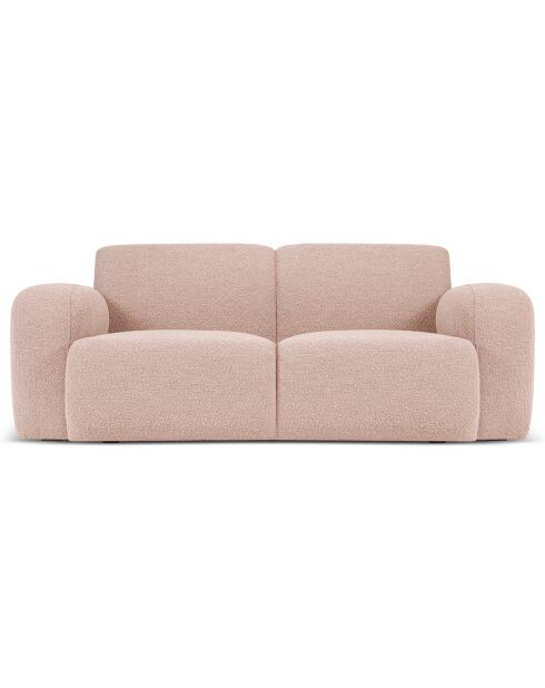 Canapé Bouclé Lola 2 Places rose poudré - 170x95x72 cm