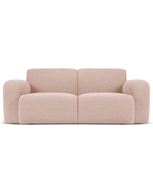 Canapé Bouclé Lola 2 Places rose poudré - 170x95x72 cm