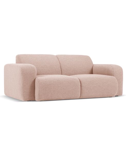 Canapé Bouclé Lola 2 Places rose poudré - 170x95x72 cm