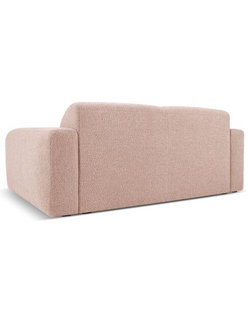 Canapé Bouclé Lola 2 Places rose poudré - 170x95x72 cm