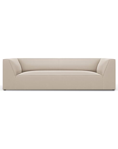 Canapé Velours Sao 3 Places beige - 232x92x69 cm
