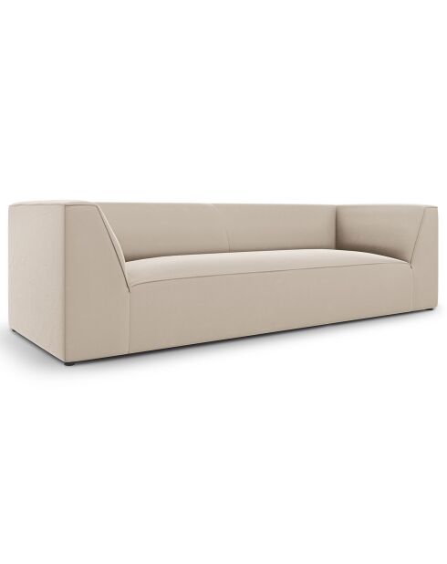 Canapé Velours Sao 3 Places beige - 232x92x69 cm