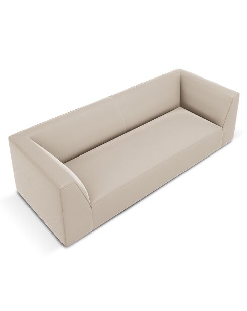 Canapé Velours Sao 3 Places beige - 232x92x69 cm