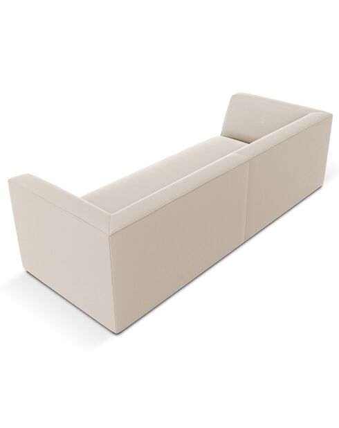 Canapé Velours Sao 3 Places beige - 232x92x69 cm