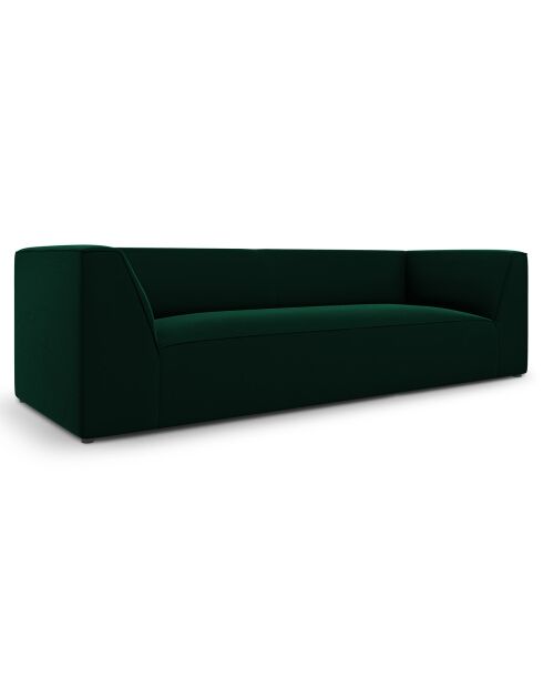 Canapé Velours Sao 3 Places vert bouteille - 232x92x69 cm