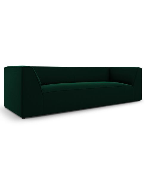 Canapé Velours Sao 3 Places vert bouteille - 232x92x69 cm