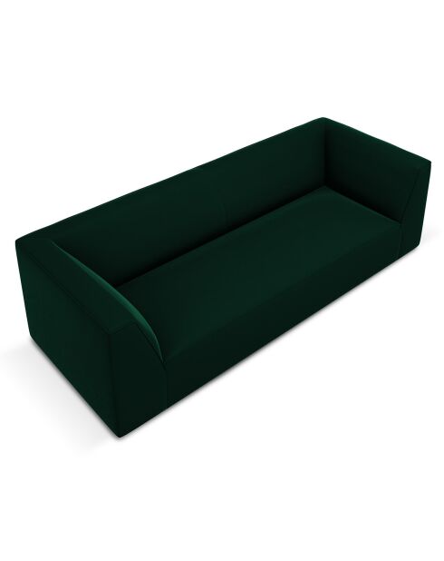 Canapé Velours Sao 3 Places vert bouteille - 232x92x69 cm
