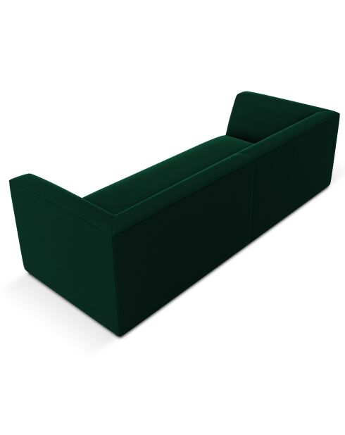 Canapé Velours Sao 3 Places vert bouteille - 232x92x69 cm