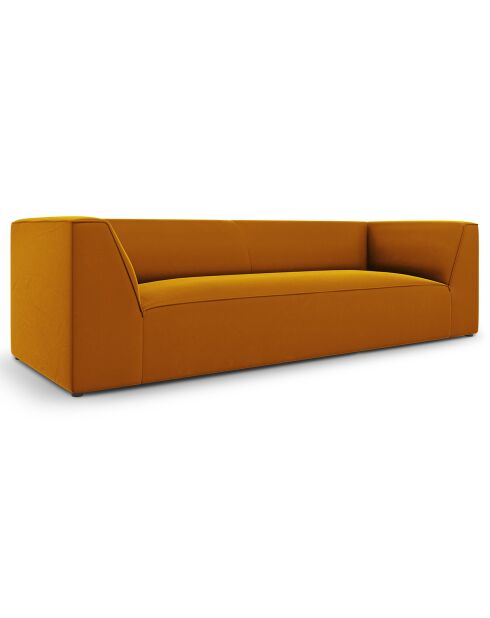 Canapé Velours Sao 3 Places jaune - 232x92x69 cm