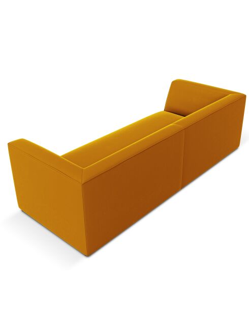 Canapé Velours Sao 3 Places jaune - 232x92x69 cm