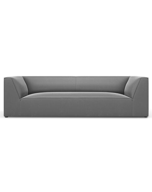 Canapé Velours Sao 3 Places gris - 232x92x69 cm