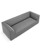 Canapé Velours Sao 3 Places gris - 232x92x69 cm