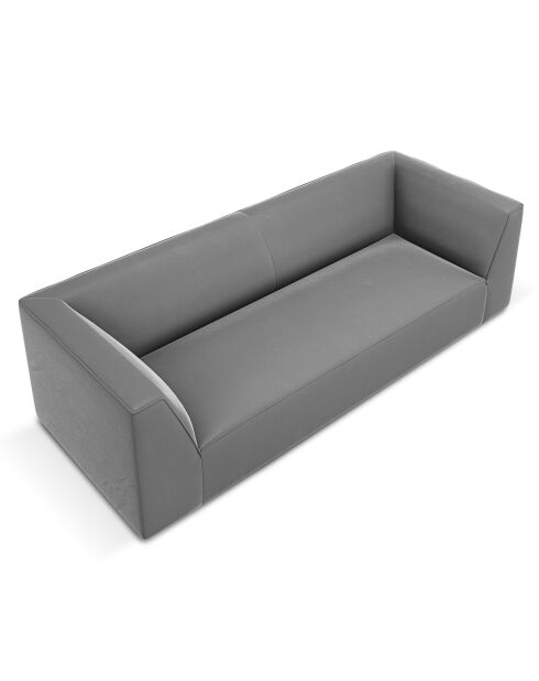 Canapé Velours Sao 3 Places gris - 232x92x69 cm