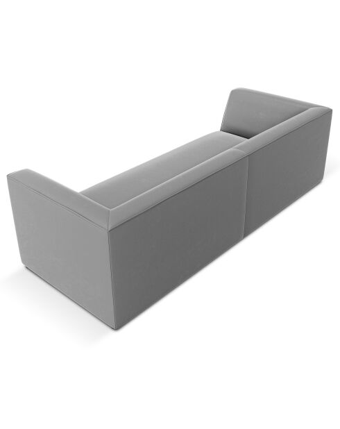 Canapé Velours Sao 3 Places gris - 232x92x69 cm