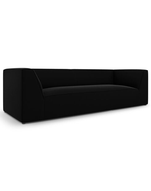 Canapé Velours Sao 3 Places noir - 232x92x69 cm