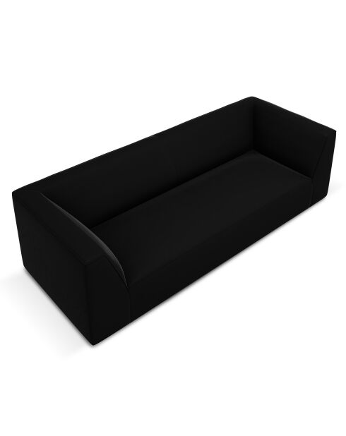 Canapé Velours Sao 3 Places noir - 232x92x69 cm