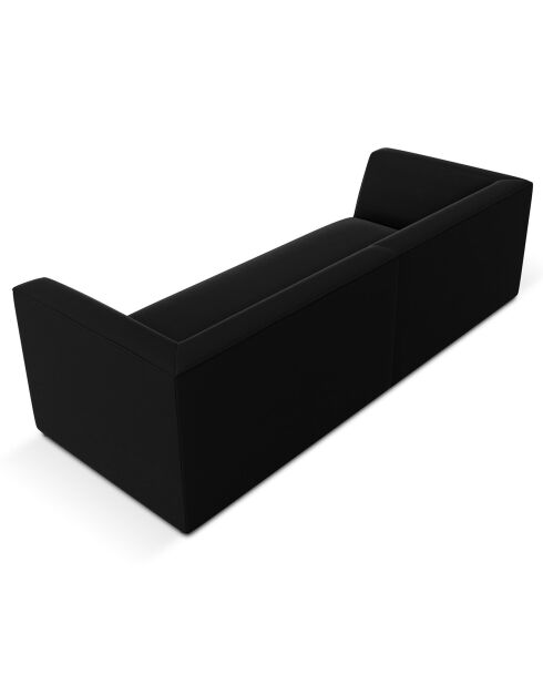 Canapé Velours Sao 3 Places noir - 232x92x69 cm