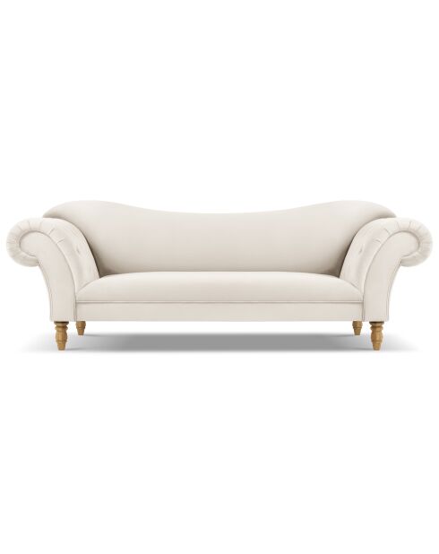 Canapé Velours Juno 3 Places beige - 236x96x86 cm