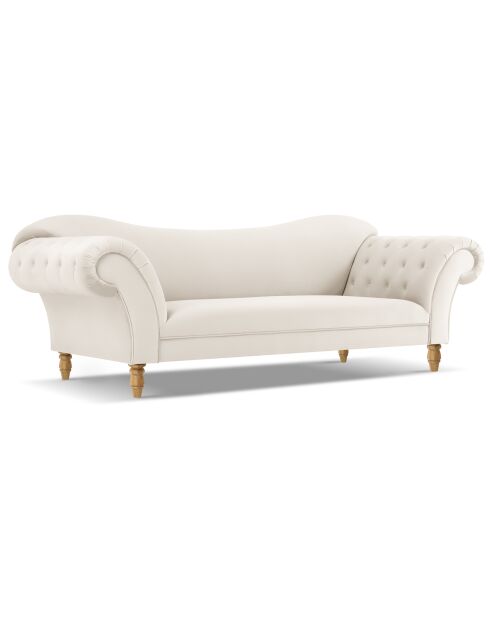 Canapé Velours Juno 3 Places beige - 236x96x86 cm
