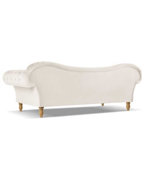 Canapé Velours Juno 3 Places beige - 236x96x86 cm