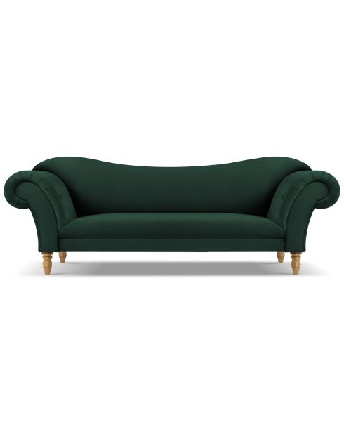 Canapé Velours Juno 3 Places vert foncé - 236x96x86 cm