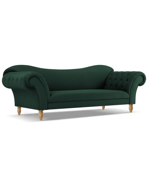 Canapé Velours Juno 3 Places vert foncé - 236x96x86 cm