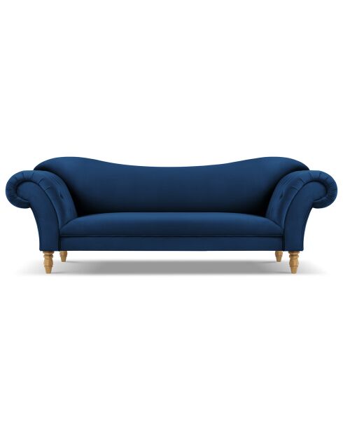Canapé Velours Juno 3 Places bleu roi - 236x96x86 cm