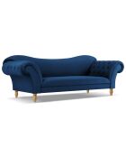 Canapé Velours Juno 3 Places bleu roi - 236x96x86 cm