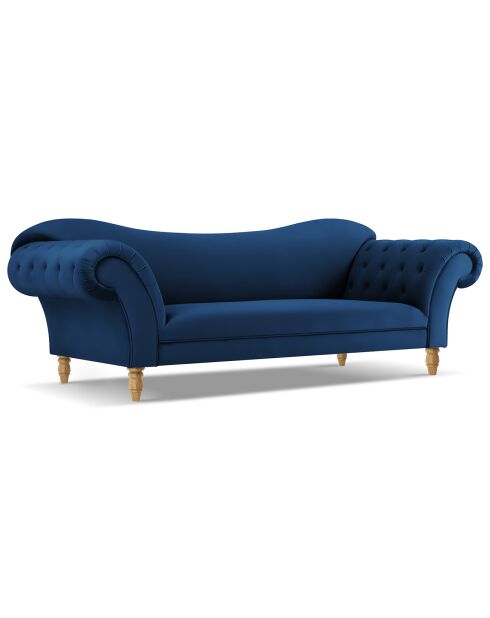 Canapé Velours Juno 3 Places bleu roi - 236x96x86 cm