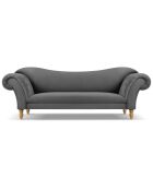 Canapé Velours Juno 3 Places gris foncé - 236x96x86 cm