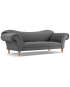 Canapé Velours Juno 3 Places gris foncé - 236x96x86 cm