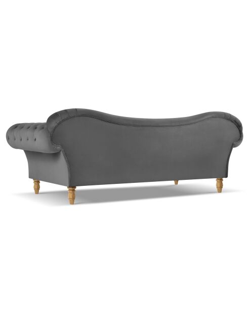 Canapé Velours Juno 3 Places gris foncé - 236x96x86 cm