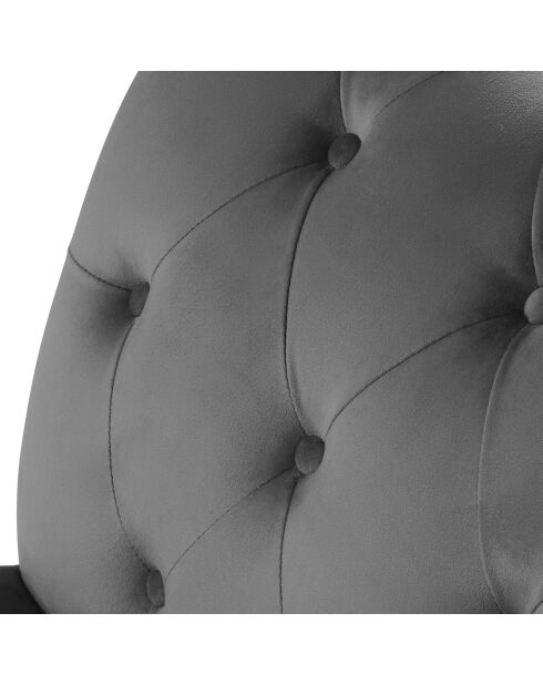 Canapé Velours Juno 3 Places gris foncé - 236x96x86 cm