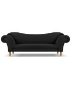 Canapé Velours Juno 3 Places noir - 236x96x86 cm