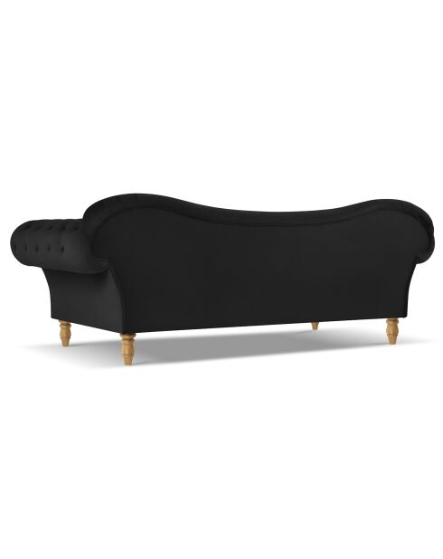 Canapé Velours Juno 3 Places noir - 236x96x86 cm