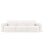 Canapé Bouclé Lola 3 Places blanc - 235x95x72 cm