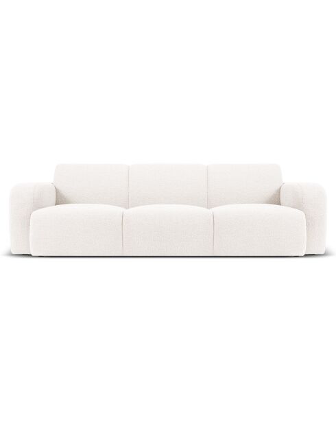 Canapé Bouclé Lola 3 Places blanc - 235x95x72 cm