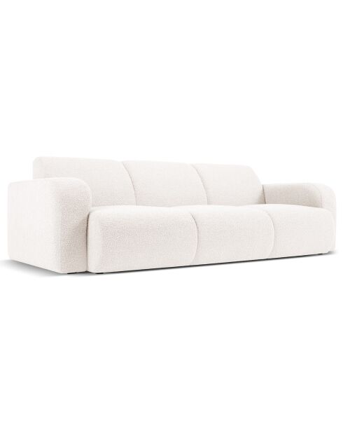 Canapé Bouclé Lola 3 Places blanc - 235x95x72 cm