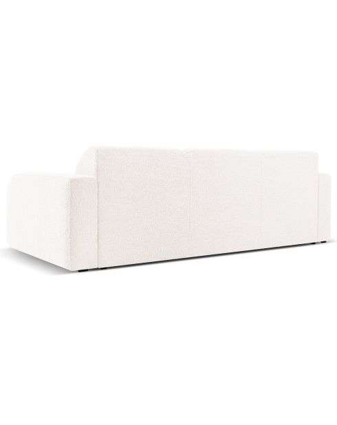 Canapé Bouclé Lola 3 Places blanc - 235x95x72 cm