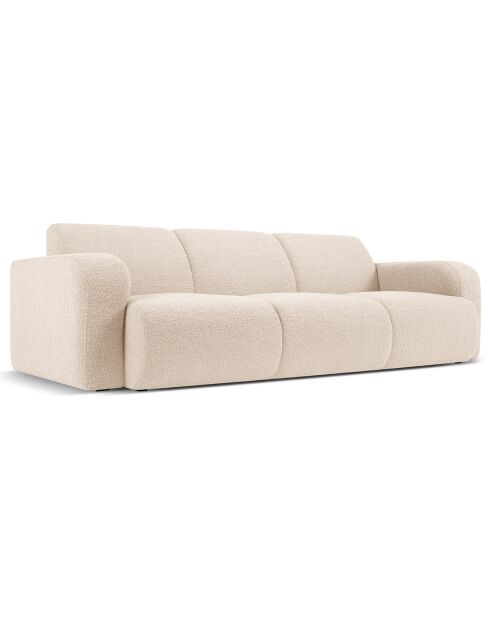 Canapé Bouclé Lola 3 Places beige - 235x95x72 cm