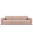 Canapé Bouclé Lola 3 Places rose poudré - 235x95x72 cm