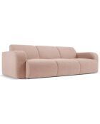 Canapé Bouclé Lola 3 Places rose poudré - 235x95x72 cm