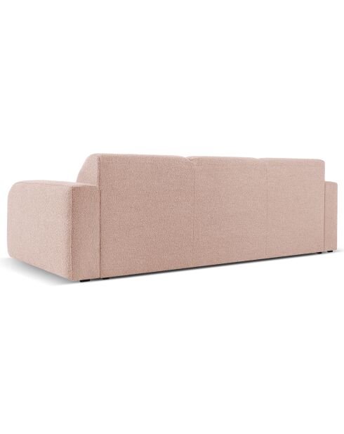 Canapé Bouclé Lola 3 Places rose poudré - 235x95x72 cm