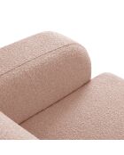 Canapé Bouclé Lola 3 Places rose poudré - 235x95x72 cm