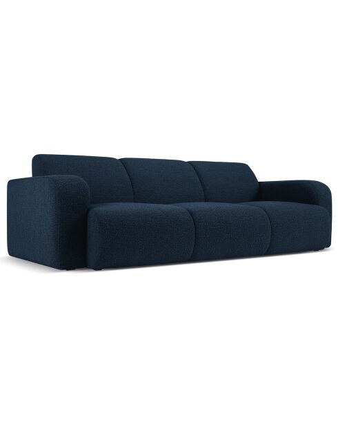 Canapé Bouclé Lola 3 Places bleu foncé - 235x95x72 cm