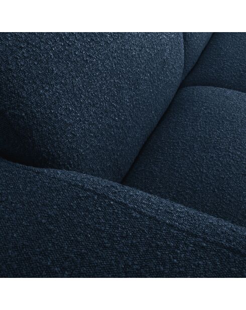 Canapé Bouclé Lola 3 Places bleu foncé - 235x95x72 cm