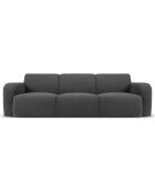 Canapé Bouclé Lola 3 Places gris foncé - 235x95x72 cm